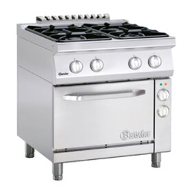 4 burner gas stove gastronorm 400 volts 18.2 kW (gas) 3.6 kW (electric oven) | oven product photo
