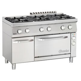 6 burner gas stove gastronorm 400 volts 3.6 kW (electric oven) 27.3 kW (gas) | oven | doored cabinet part product photo