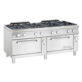 8-burner gas oven with 2 gas ovens GN 2/1 &quot;Series 900&quot;, stainless steel, with pilot flame, with two-burner burner product photo