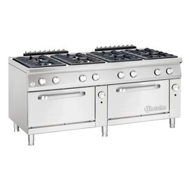 8-burner gas oven with 2 gas ovens GN 2/1 &quot;Series 900&quot;, stainless steel, with pilot flame, with two-burner burner product photo