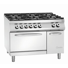 6 burner gas stove gastronorm 45.5 kW | oven | doored cabinet part product photo