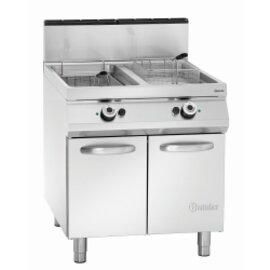 floor standing gas fryer | 2 basins 2 baskets 40 ltr | 230 volts 0.005 kW 36 kW (gas) product photo