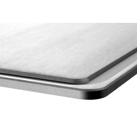Frying plate 900-G, cast iron, smooth, 390 x 390 x H 19 mm, with juice groove product photo  S