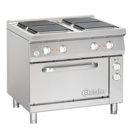 4-plate electric oven with electric oven GN 2/1, series &quot;900 Master&quot;, stainless steelSize: W 900 x D 900 x H 850 - 900 mm product photo