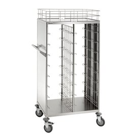 Tray dolly | Trolley with railing  | 530 x 325 mm  | 442 x 343 mm  H 1700 mm product photo