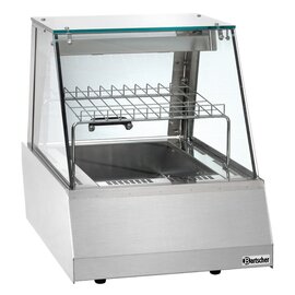 hot counter GN 1/1 Kant glass pane 1480 watts 230 volts  L 478 mm  B 775 mm  H 600 mm product photo