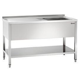 kitchen sink with drainboard on the right 1 basin | 500 x 500 x 250 mm with bottom shelf L 1400 mm W 700 mm product photo