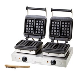 double waffle iron  | wafer size 160 x 100 x H 32 mm  | 2 x 2200 watts 230 volts product photo