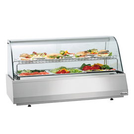 cold counter 165 l 230 volts | front glass shape rounded | 1 grid shelf product photo  S