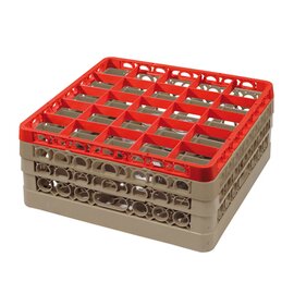 dish basket red brown 500 x 500 mm  H 187 mm | 25 compartments 89 x 89 mm  H 168 mm product photo