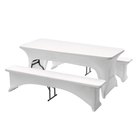 marquee set | beer garden furniture set 1 table | 2 benches | 3 hulls white carrying handle | 1830 mm product photo