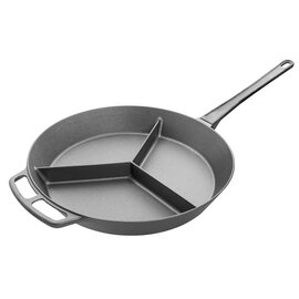 frying pan cast iron 3-divided  Ø 800 mm  H 120 mm • double handle|removable stalk handle product photo