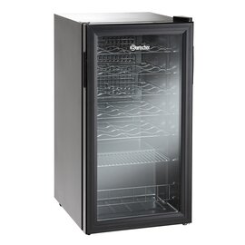 beverage fridge black  | glass door | static cooling product photo