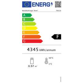 Wall mounted chiller cabinet Rimi 220 ltr 230 volts | 3 shelves product photo  S