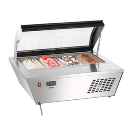 ice cream showcase stainless steel | 67 ltr | door swing at the top product photo