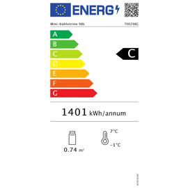 refrigerated mini vitrine white 98 ltr 230 volts | 4 shelves product photo  S