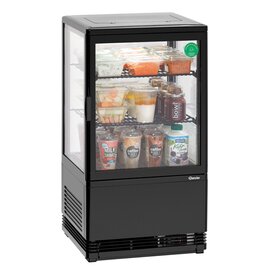 refrigerated mini vitrine 58L-SW black 58 ltr 230 volts | 2 shelves product photo