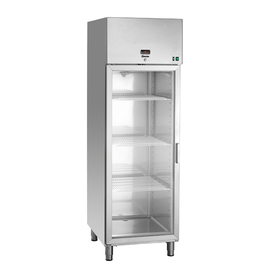 glass doored refrigerator 700 GN210 stainless steel | convection cooling H 2060 mm product photo