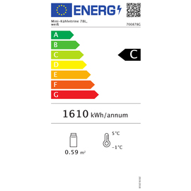 refrigerated mini vitrine 78L-WE/L white 78 ltr 230 volts | 3 floors product photo  S