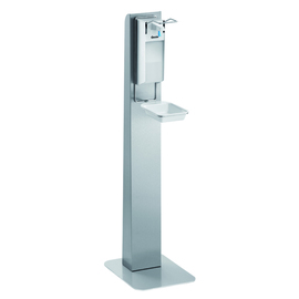 disinfection column D1 1170 with arm lever floor model with disinfectant dispenser | drip tray 300 mm x 400 mm H 1170 mm product photo