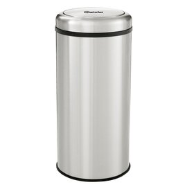 B-Stock | Waste bin, "Swing", stainless steel, volume: 50 l, with swing lid, inner container Galvanized sheet steel, removable, easy cleaning, Ø 360 mm, H 760 mm product photo