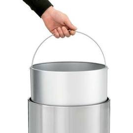 Waste bin, "Swing", stainless steel, volume: 50 l, with swing lid, inner container Galvanized sheet steel, removable, easy cleaning, Ø 360 mm, H 760 mm product photo  S