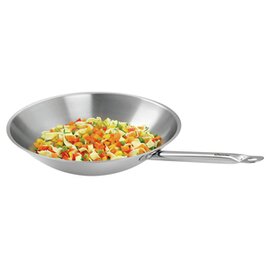 wok pan W385F  • stainless steel 5500 ml  Ø 385 mm | 645 mm  x 385 mm  H 140 mm | even bottom | long handle product photo