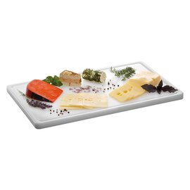 cutting board PRO 53x32 W-R HDPE  • white with juice rim | 530 mm  x 325 mm  H 24 mm product photo  L