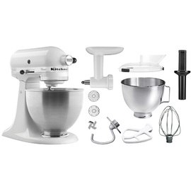 kitchen machine KitchenAid 5K45SSEWH white with accessories product photo  S