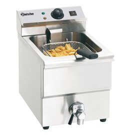 Electric table fryer with fat drain valve, &quot;IMBISS I&quot;, CNS, 1 basin with 8 l capacity product photo