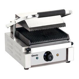 contact grill | 230 volts | enamelled cast iron • grooved • grooved product photo