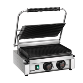 contact grill Panini-MDI 1R | enamelled cast iron • grooved • grooved product photo