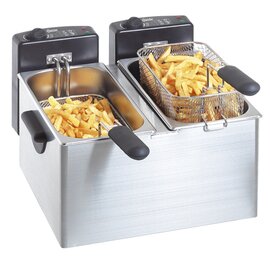 electric deep fryer MINI III | 2 basins 2 baskets 8 ltr 4.4 kW (2x 230 volts) product photo