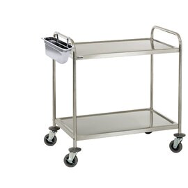 serving trolley|transport cart TS 200  | 2 shelves  L 920 mm  B 600 mm  H 945 mm with cutlery collector product photo