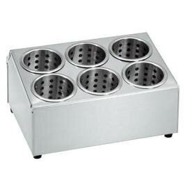 cutlery container 6 compartments with stainless steel quivers  Ø 115 mm  L 380 mm  H 200 mm product photo