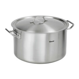 saucepan 30 ltr stainless steel with lid  Ø 430 mm  H 325 mm  | 2 handles product photo  S