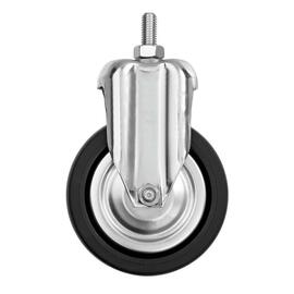 101863 Lenkrollen "4TKM" für Teigknetmaschinen,  4er-Set: 2 Rollen, 2 Lenkrollen mit Feststellern, Gummi, schwarz, Ø 100 mm, Maße je B 60 x T 140 x H 160 mm, Gewicht: 1,85 kg product photo  S