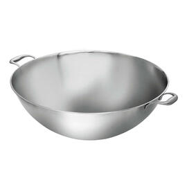 wok pan W510F stainless steel 22 ltr Ø 510 mm x 630 mm H 195 mm | flat | 2 handles product photo  S