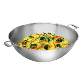 wok pan W510F stainless steel 22 ltr Ø 510 mm x 630 mm H 195 mm | flat | 2 handles product photo