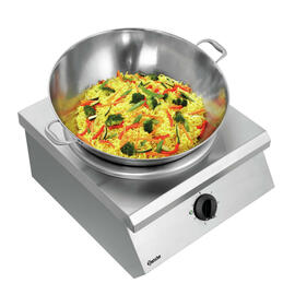 wok pan W510F stainless steel 22 ltr Ø 510 mm x 630 mm H 195 mm | flat | 2 handles product photo  S