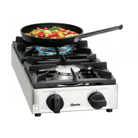 2-burner gas cooker 11 kW | plates one behind the other product photo  S