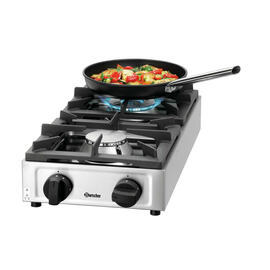 2-burner gas cooker 11 kW | plates one behind the other product photo  S