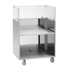 mobile counter Snackpoint 200 stainless steel | countertop vitrine | 800 mm x 600 mm H 1225 mm product photo