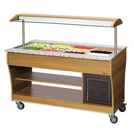 cold buffet on wheels teak wood coloured | suitable for 4 x GN 1/1 - 150 mm product photo