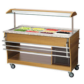 cold buffet on wheels teak wood coloured | suitable for 4 x GN 1/1 - 150 mm product photo  S