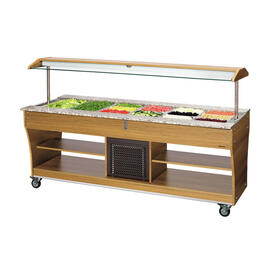 cold buffet on wheels teak wood coloured | suitable for 6 x GN 1/1 - 150 mm product photo