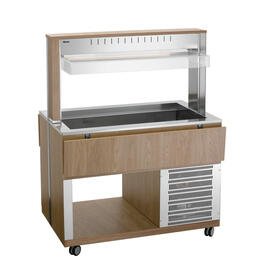 cold buffet on wheels K3110-200U elm colored | suitable for 3 x GN 1/1 - 200 mm | 3 bridging bars product photo  S