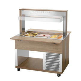 cold buffet on wheels K3110-200U elm colored | suitable for 3 x GN 1/1 - 200 mm | 3 bridging bars product photo  S