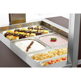 cold buffet on wheels K3110-200W wenge coloured | suitable for 3 x GN 1/1 - 200 mm | 3 bridging bars product photo  S