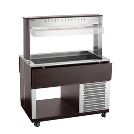 cold buffet on wheels K3110-200W wenge coloured | suitable for 3 x GN 1/1 - 200 mm | 3 bridging bars product photo  S